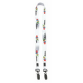 3/4" Polyester Dye Sublimated Double Metal Bulldog Clip Lanyard